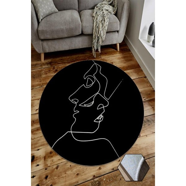 Tappeto Faces, ⌀ 100 cm - Rizzoli-image-1