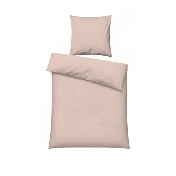 Set copripiumino e federa rosa polveroso per letto singolo 200x140 cm Plain  – Mijolnir