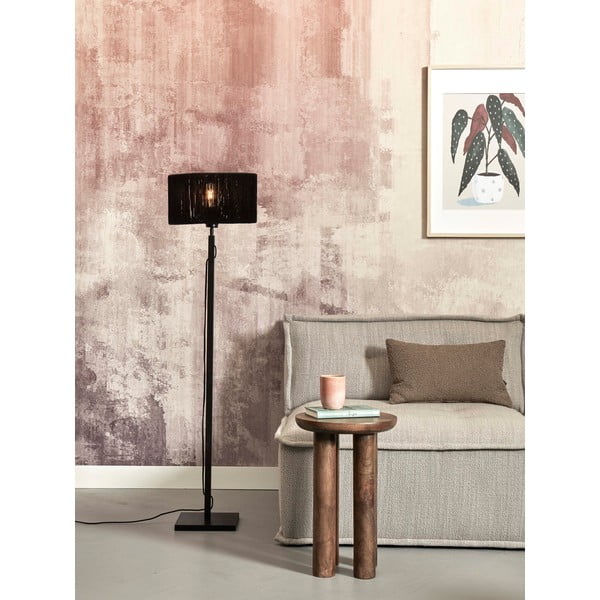 Lampada da terra nera con paralume in juta (altezza 126 cm) Iguazu - Good&Mojo-image-3