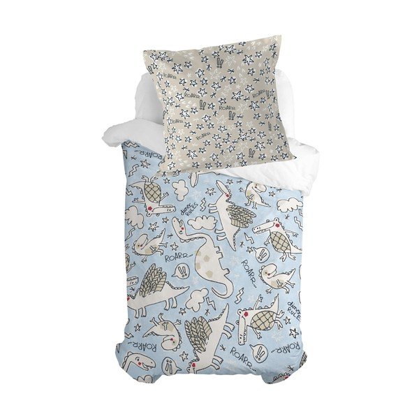 Federa per bambini in cotone, 80 x 80 cm Dino Friends - Moshi Moshi-image-3