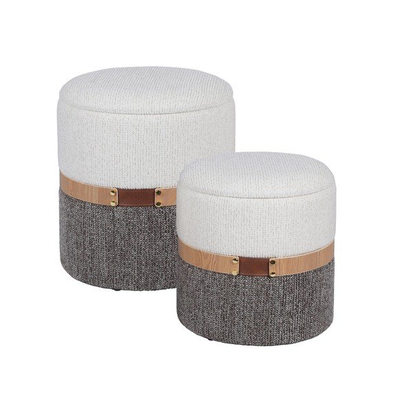 Poggiapiedi grigio/color crema Talya – Bizzotto-image-1