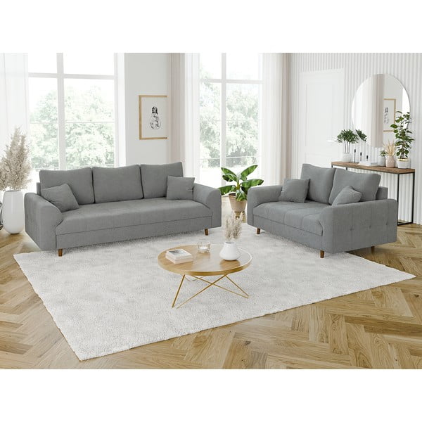 Divano grigio con rivestimento in bouclé 150 cm Ariella – Ropez-image-3