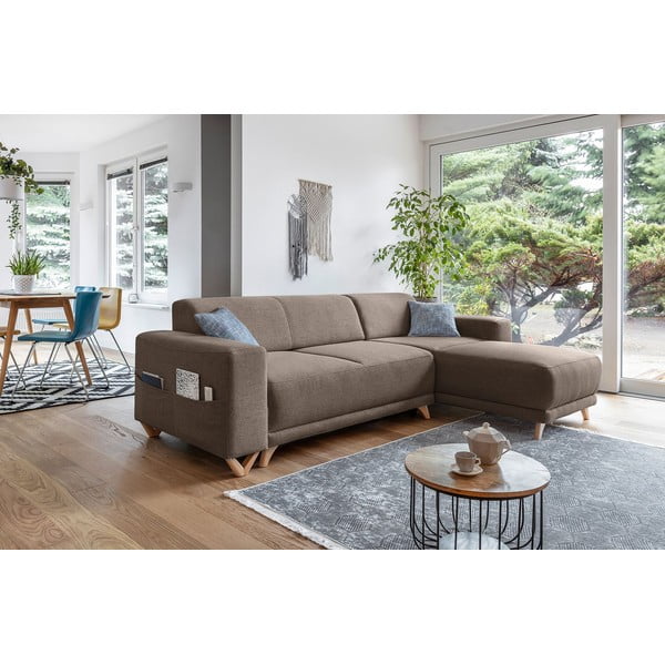 Divano angolare marrone allungabile e con contenitore Classy Sophie – Miuform-image-3