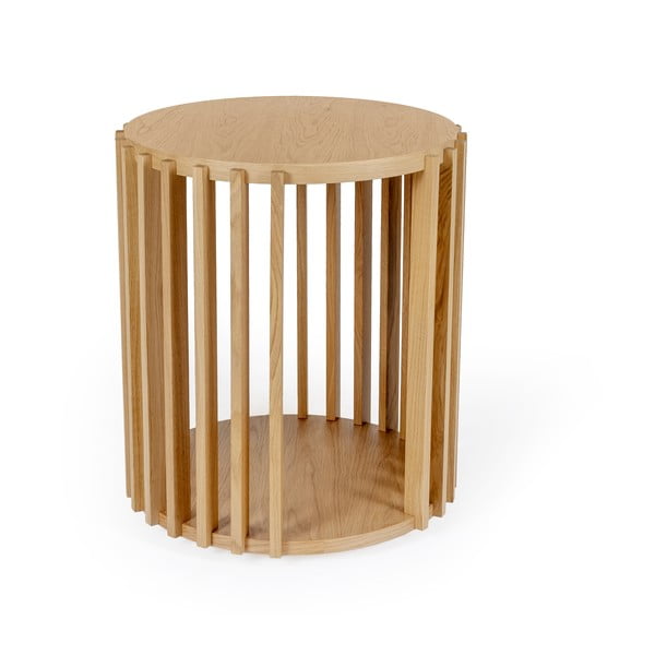 Tavolino in legno di quercia , ø 53 cm Drum - Woodman-image-2