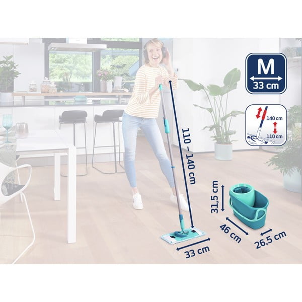 Mop con secchio e coperchio di ricambio Clean Twist M Ergo - LEIFHEIT-image-1