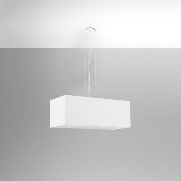 Apparecchio a sospensione bianco con paralume in vetro-tessuto Gryfin Bis - Sollux-image-2