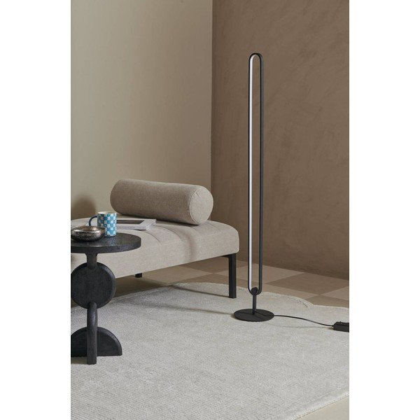 Lampada da terra LED nera opaca in metallo con intensità regolabile (altezza totale 130 cm) Loop – Ellos Home-image-2