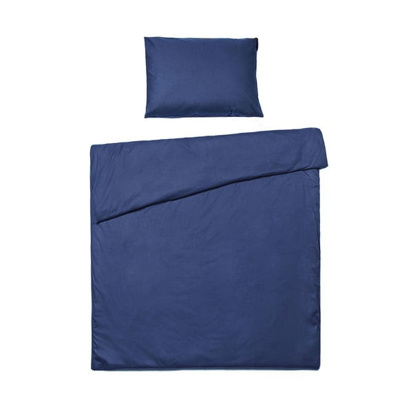Biancheria da letto in cotone blu navy per letto singolo, 140 x 200 cm - Bonami Selection