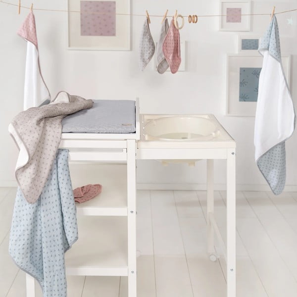 Asciugamano grigio chiaro in cotone con cappuccio 80x80 cm Lil Planet - Roba-image-1