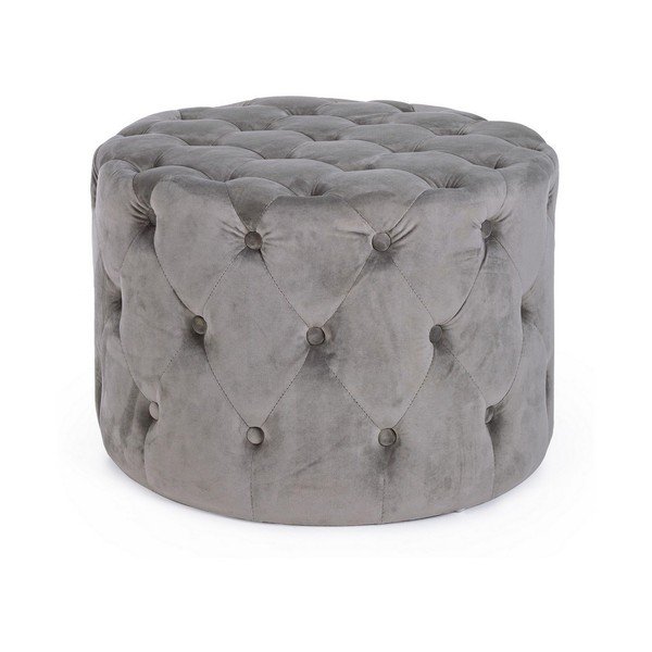 Poggiapiedi grigio con rivestimento in velluto Lorella – Yes Everyday