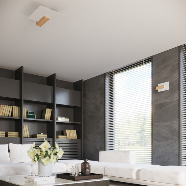 Lampada da soffitto in colore naturale con paralume in vetro 40x47,5 cm Parola - Sollux-image-1