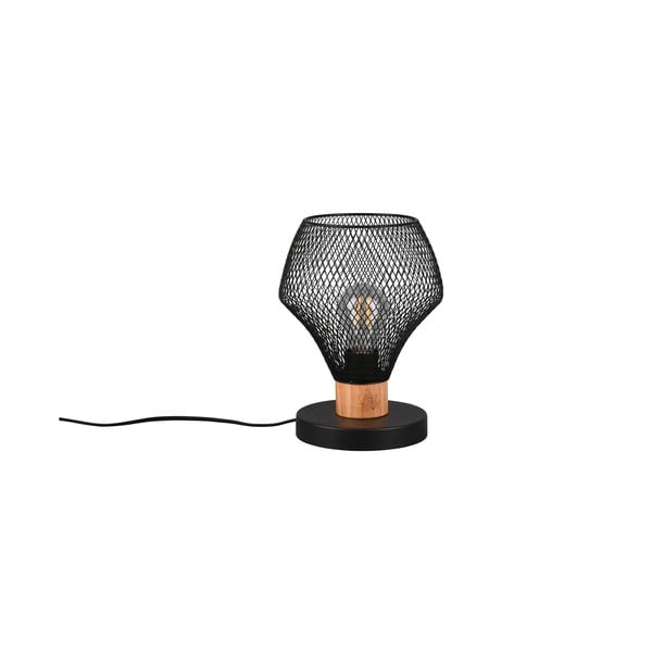 Lampada da tavolo nera con paralume in metallo (altezza totale 25 cm) Valeria – Reality