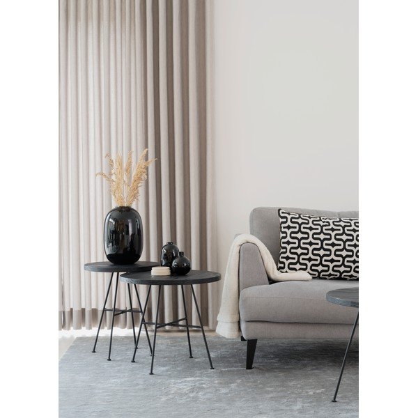 Set di 2 tavoli contenitori neri con piani in legno di pino Grafton - Rowico-image-1