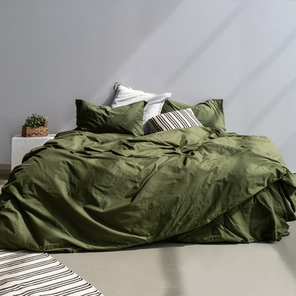 Copripiumino in cotone verde per letto singolo 140x200 cm Basic - Happy Friday