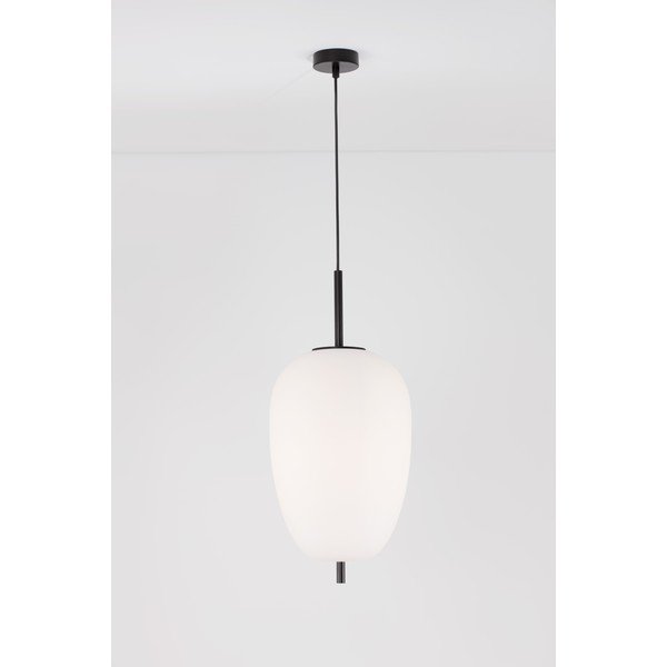 Lampadario bianco/nero in vetro ø 27 cm Lato – Nova Luce-image-3