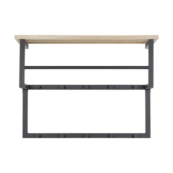 Attaccapanni da parete nero/di colore naturale in metallo con scaffale 71 cm Rizzoli – Spinder Design-image-2