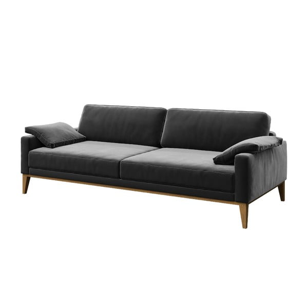 Divano in velluto grigio scuro 211 cm Musso - MESONICA-image-2