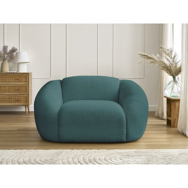 Poltrona turchese con rivestimento in bouclé Tina – Bobochic Paris-image-3