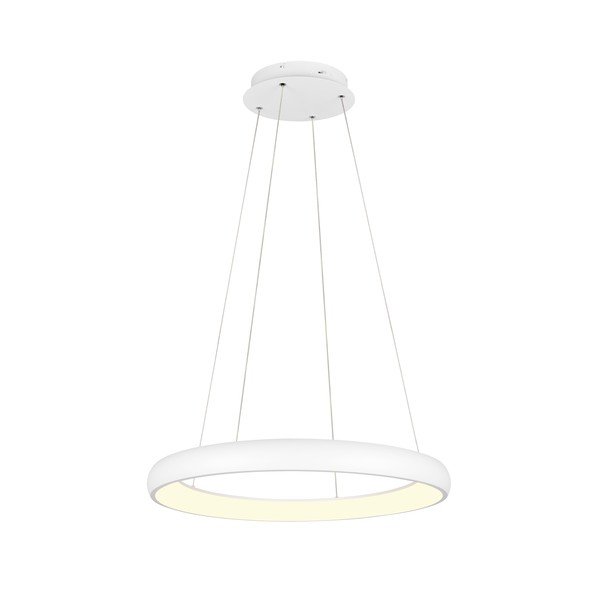 Lampadario bianco a LED dimmerabile con paralume in metallo ø 75 cm Cardona - Trio-image-2