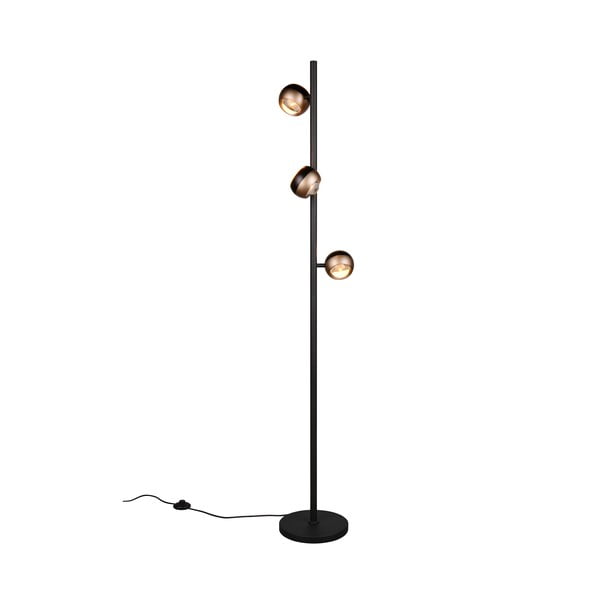Lampada da terra LED nera e color bronzo (altezza totale 150 cm) Orbit – Trio Select-image-3