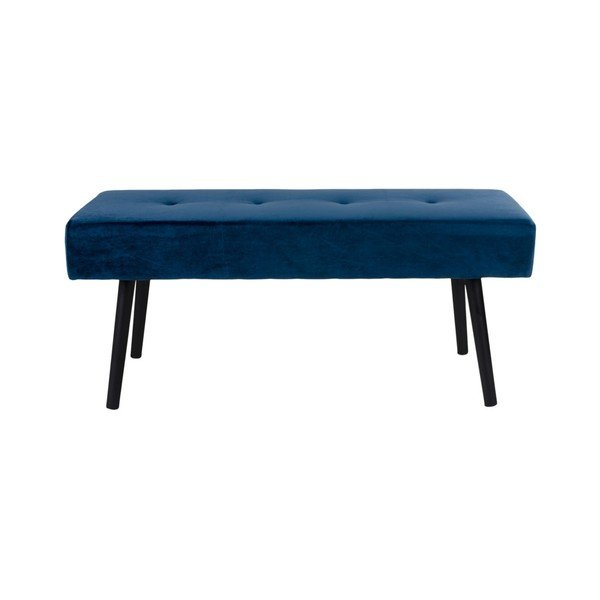 Panca imbottita blu scuro con rivestimento in velluto , 100 x 35 cm Skiby - House Nordic
