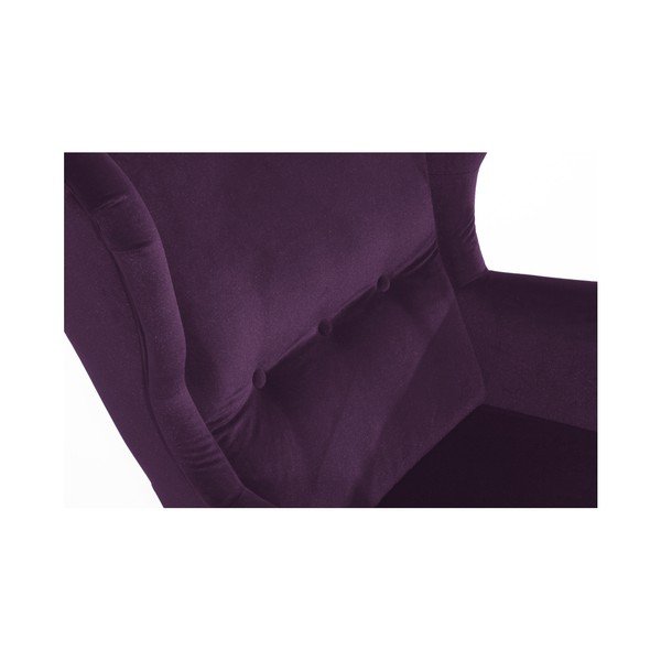 Poltrona viola con gambe marrone chiaro Clint Suede - Max Winzer-image-2