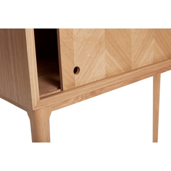 Cassettiera in rovere a spina di pesce, altezza 90 cm - Hübsch-image-3