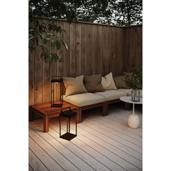 Lanterna a LED nera con alimentazione a pannelli solari e con ricarica USB da esterno (altezza totale 42 cm) Pure – Markslöjd-image-2