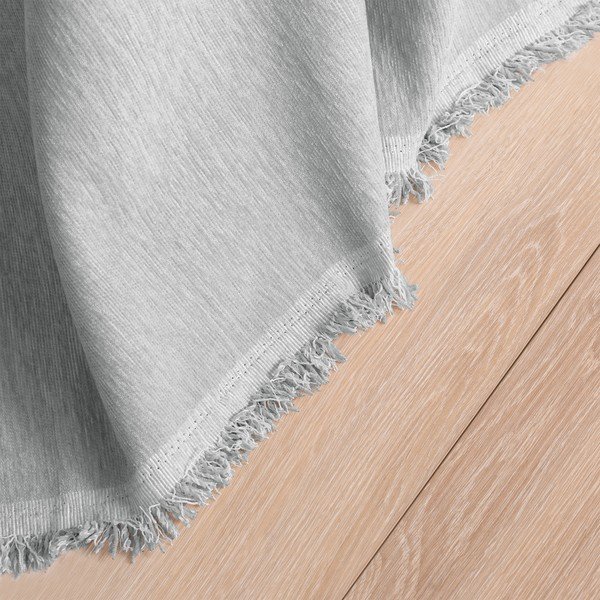 Copriletto grigio chiaro in ciniglia 220x240 cm Talo – Filumi-image-3