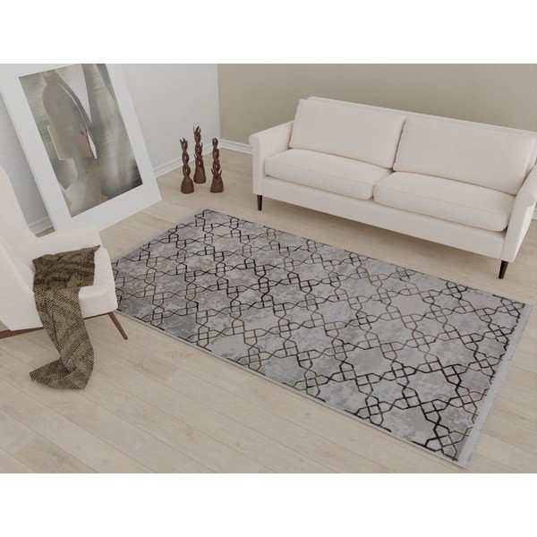 Tappeto lavabile grigio 160x230 cm Kahve - Vitaus-image-1