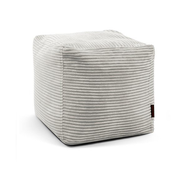 Puof a sacco color crema con rivestimento in velluto a coste Up! MooG – SLOWDOWN