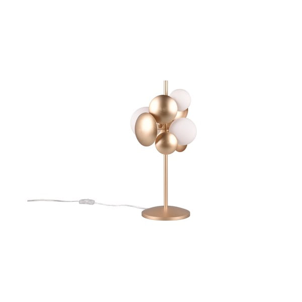 Lampada da tavolo con paralume in vetro in oro e bianco (altezza 50 cm) Bubble - Trio Select