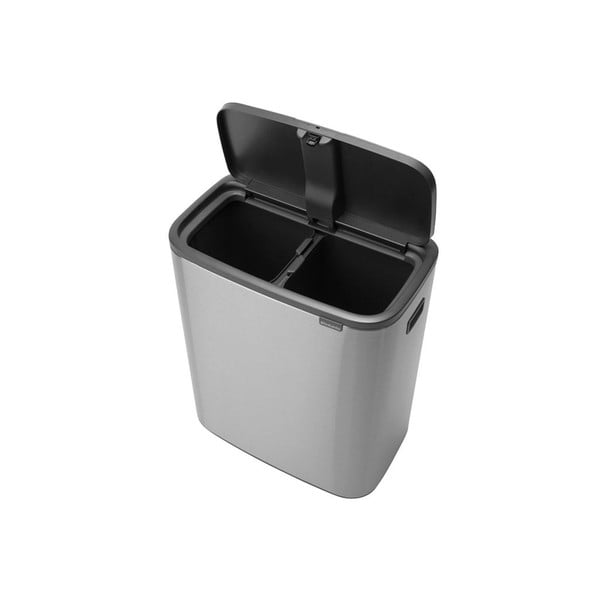 Bidone in acciaio touch per raccolta differenziata in argento opaco 60 l Bo Touch Bin - Brabantia