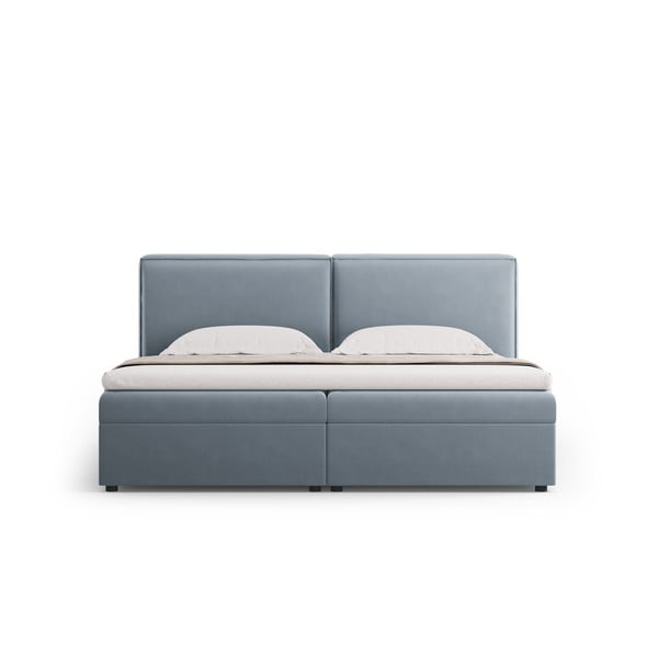 Letto boxspring azzurro con contenitore 160x200 cm Arendal - Cosmopolitan Design-image-4