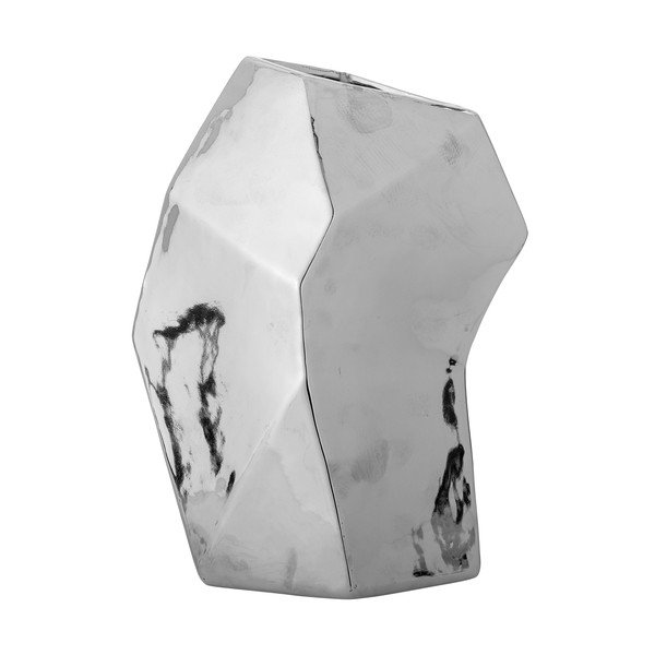 Vaso argentato in gres (altezza totale 23 cm) Dimona – Bloomingville