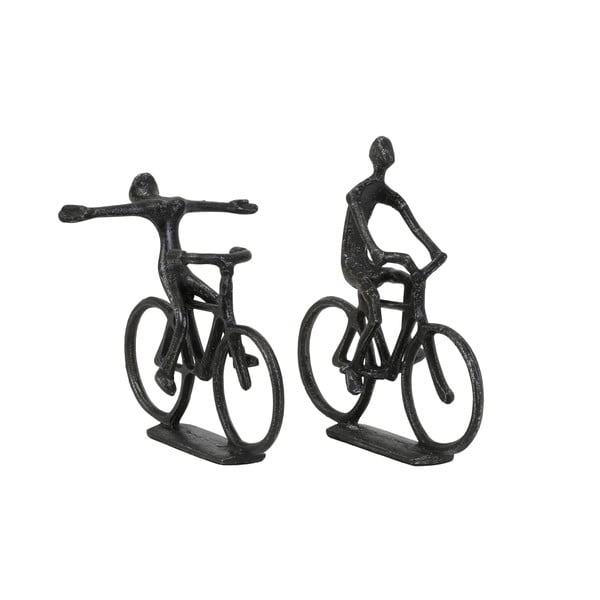 Statuette in metallo in set di 2 pezzi 22 cm Cyclists - Light & Living