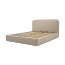 Letto matrimoniale imbottito beige con contenitore con rete inclusa 140x190 cm Sea – Scandic