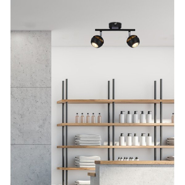 Lampada da soffitto con paralume in metallo nero-oro 8x32 cm Boni - Candellux Lighting-image-1