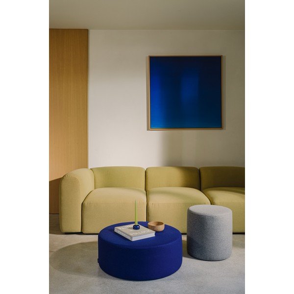 Poggiapiedi blu con rivestimento in lana Folk – noo.ma-image-2