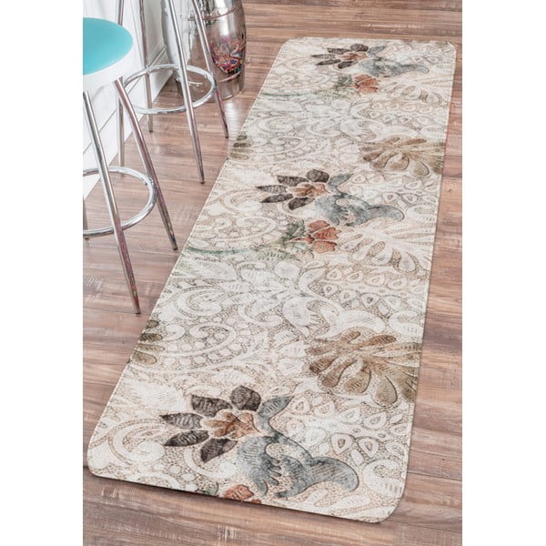 Passatoia beige lavabile 58x240 cm Vintage Garden – Oyo Concept-image-1