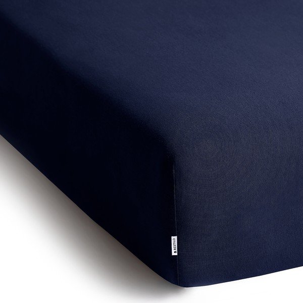 Lenzuolo con angoli blu scuro in jersey 200x200 cm Amber – Restilo-image-2