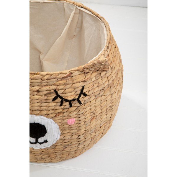 Cesta per giochi da bambino di colore naturale in giacinto d'acqua ø 49x40 cm Lidi Cat Face – Premier Housewares-image-1