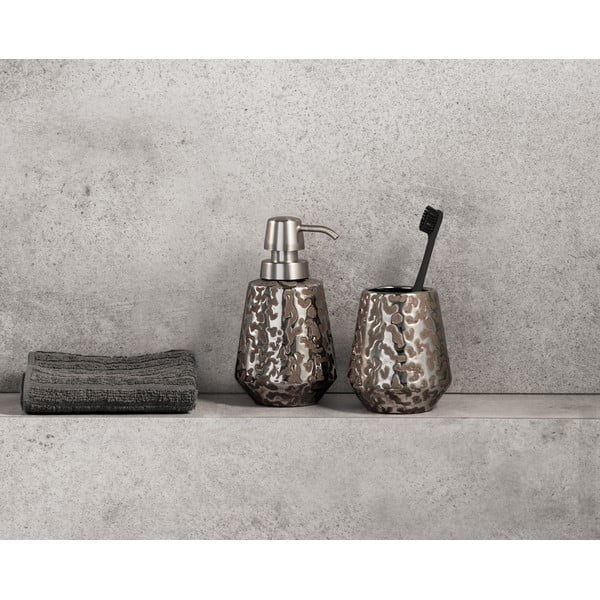 Tazza per spazzolino da denti in ceramica argento Burgos - Wenko-image-3