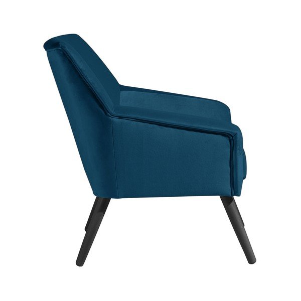 Poltrona in velluto blu con gambe nere Alegro - Max Winzer-image-3