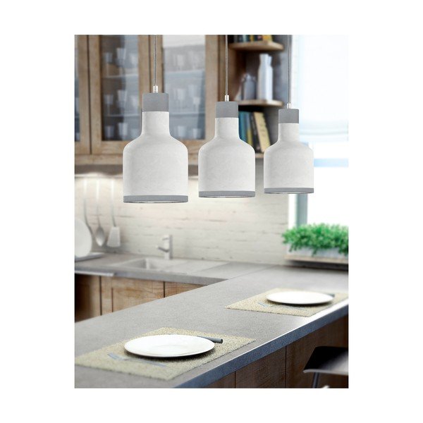 Apparecchio a sospensione grigio per 3 lampadine Rodney, altezza 1,5 m - Trio-image-2