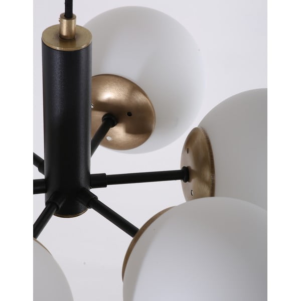 Lampadario nero con paralume in vetro ø 56 cm Daisy – Squid Lighting-image-3