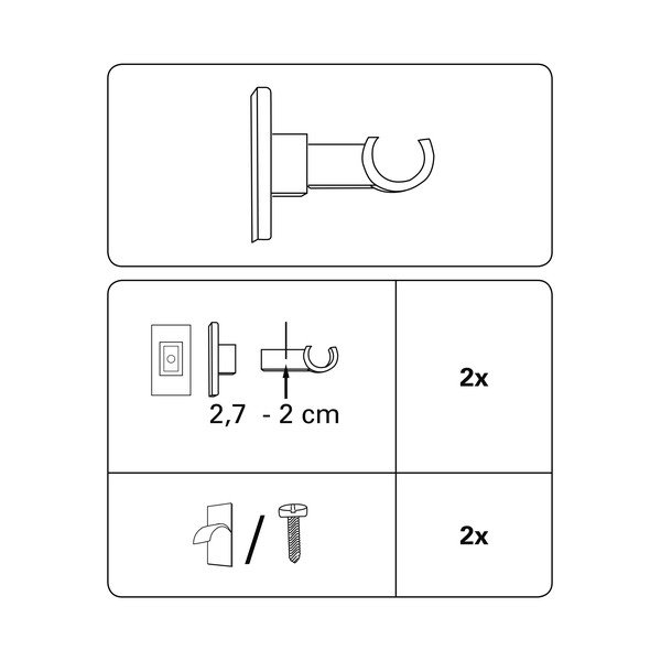 Travi in plastica per mantovane in set da 2 California - SP TREND-image-1