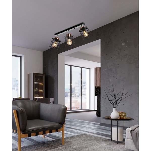 Lampada da soffitto in metallo nero 12x56 cm Glob - Candellux Lighting-image-1