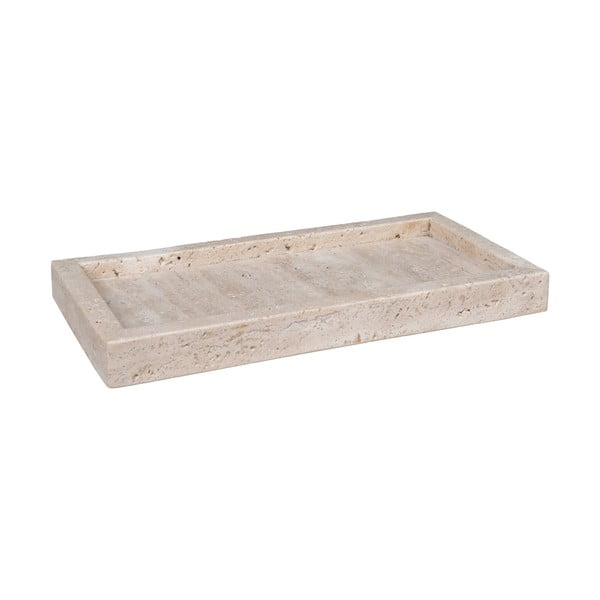 Vassoio decorativo in pietra 15x30,5 cm Travertine – House Nordic-image-2