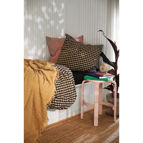 Biancheria da letto singola estesa 140x220 cm in crêpe nero e beige Bæk&Bølge - JUNA-image-1